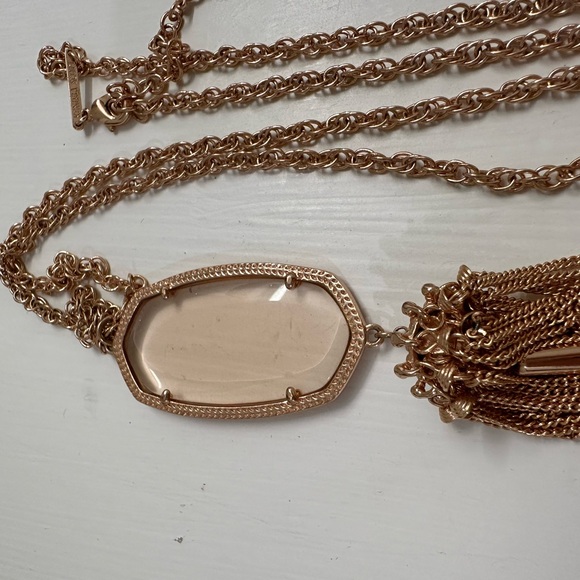 KENDRA SCOTT - RAYNE ROSE GOLD LONG PENDANT NECKLACE - CLEAR GLASS - Picture 2 of 7